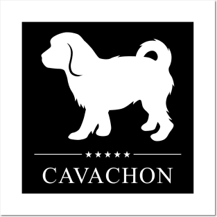 Cavachon Dog White Silhouette Posters and Art